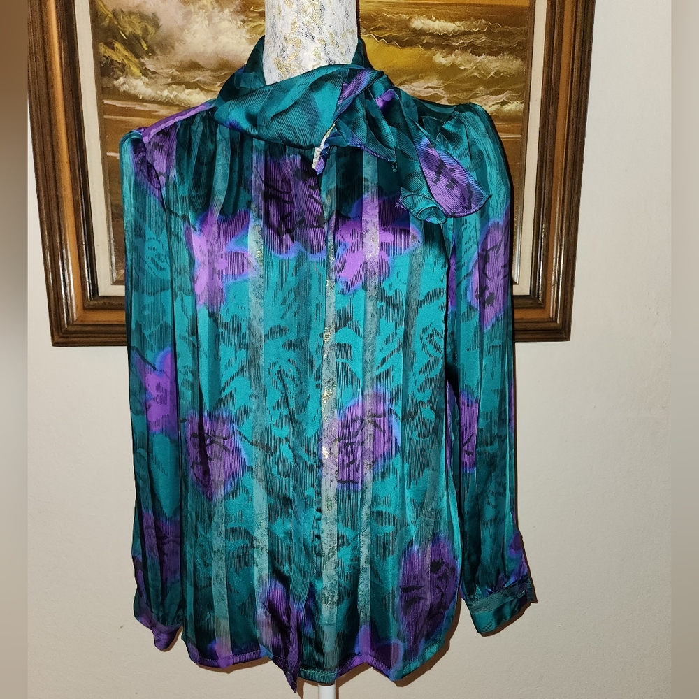 Vintage 1980s Nicola Floral Blouse